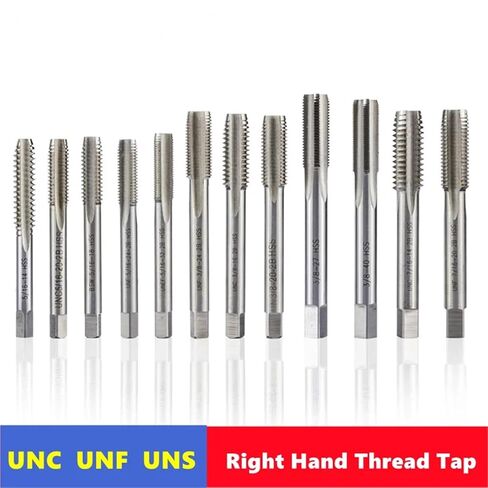 2pcs W6542 HSS Straight Slot Machine tap UN/UNC/UNF/UNS/UNEF, Machine Tool and Manual Tool for Internal Thread Tapping(3I8-27 UNF) PWIGAAHTW in Saudi Arabia