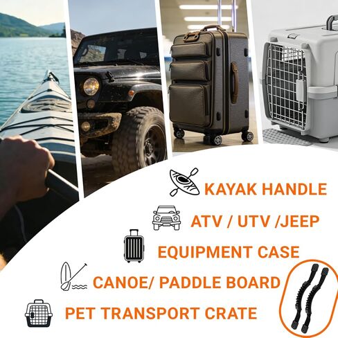 مقابض حمل LINKNEX Kayak، زوج واحد من مقابض قارب الكاياك المتينة من Worldwood مجموعة ملحقات بديلة لحقيبة الأمتعة in Kuwait