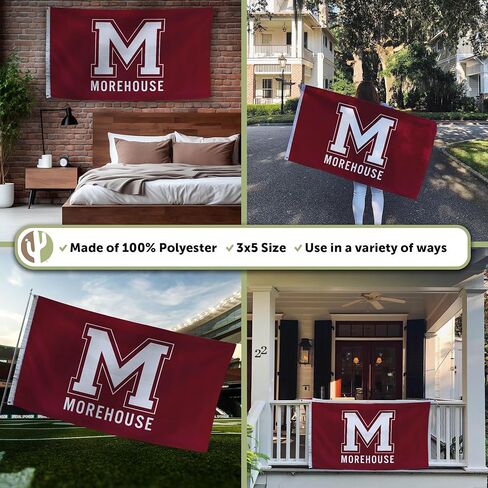 Desert Cactus Morehouse College MC Flag - 3 x 5 Feet Tigers Banner, Indoor/Outdoor Durable Fabric, 100% Polyester Design (Style 2) in Saudi Arabia