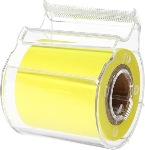 VILLCASE Memo Sticker Roll with Dispenser, 2" x 32ft Full Adhesive Memo Tape, Self-Stick for Labeling, Office, School & Home - Sticks Securely, No Residue - Neon Yellow in Saudi Arabia