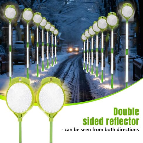 16 Pack 48 Inch Reflective Driveway Markers with 16" Install Drill Bit Glow-in-The-Dark Lane Identification Reflectors Double Sided Reflective Driveway Markers Reflectors for Snow Plowing in Saudi Arabia