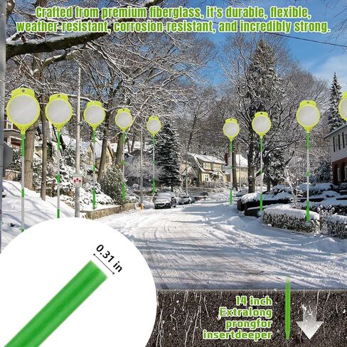 16 Pack 48 Inch Reflective Driveway Markers with 16" Install Drill Bit Glow-in-The-Dark Lane Identification Reflectors Double Sided Reflective Driveway Markers Reflectors for Snow Plowing in Saudi Arabia