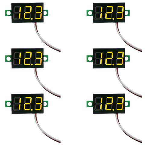6 قطع فائقة الحجم 0.28 بوصة جهاز اختبار الجهد الكهربائي الرقمي الصغير DC شاشة LED عالية الدقة، تصميم سلكين لاختبار دائرة 2 5 فولت - 30 فولت، 5 خيارات ألوان، شاشة سهلة القراءة (أحمر) in Kuwait