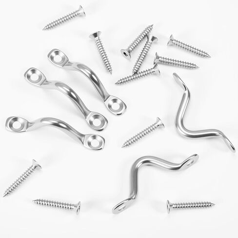 50 Pcs 316 Stainless Steel Eye Straps 2 Inch M5 Outdoor Hanging Hardware U Hook with100 PCS Stainless Steel Screws in Saudi Arabia