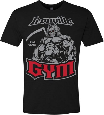 تي شيرت Ironville Gym Grim Reaper لرفع الأثقال من مزيج ناعم in Saudi Arabia