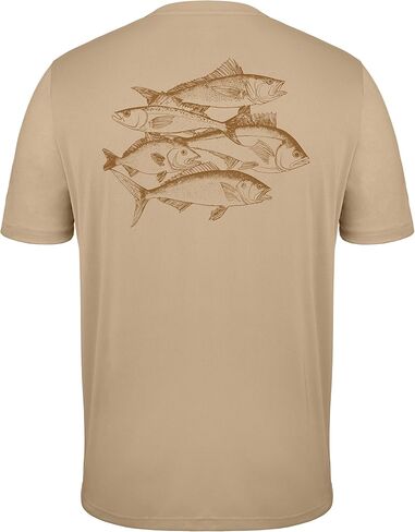 FISHEAL Men's UPF 50+ Sun Protection Shirts, Quick Dry Swim Fishing Graphic T-Shirt, Short Sleeve UV Beach Water Rash Guard in Saudi Arabia
