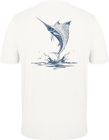 FISHEAL Men's UPF 50+ Sun Protection Shirts, Quick Dry Swim Fishing Graphic T-Shirt, Short Sleeve UV Beach Water Rash Guard in Saudi Arabia
