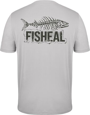 FISHEAL Men's UPF 50+ Sun Protection Shirts, Quick Dry Swim Fishing Graphic T-Shirt, Short Sleeve UV Beach Water Rash Guard in Saudi Arabia