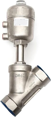 1 Pcs 1/2" 3/4" 1" 2" Stainless Steel Pneumatic Threaded Angle Seat Valve Y Type High Temperature Steam Threaded Angle Seat Valve(1,A Type_Single Acting) in Saudi Arabia