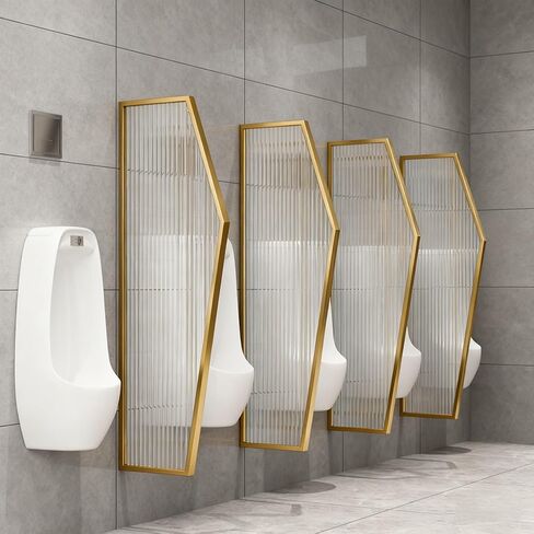 Wall Mounted Gold Urinal for Men's Restrooms - Commercial Bathroom Privacy Solution, 35x90cm (13.7x35.4in), Stylish Partition Divider for Enhanced Privacy in Saudi Arabia
