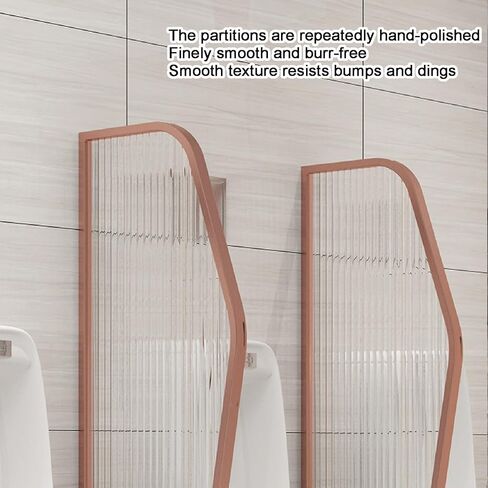 Wall Mounted Gold Urinal for Men's Restrooms - Commercial Bathroom Privacy Solution, 35x90cm (13.7x35.4in), Stylish Partition Divider for Enhanced Privacy in Saudi Arabia
