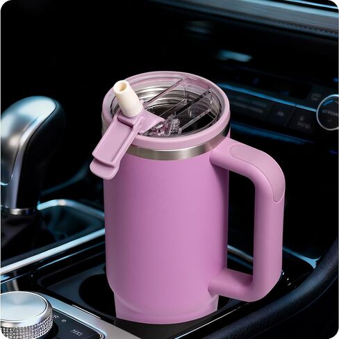 30 oz Flip Straw Lid Replacement for Stanley Quencher H2.0 and ProTour Tumbler, Leak Proof Lid for 30 oz Stanley Cup, Spill Proof(Cream) in Saudi Arabia
