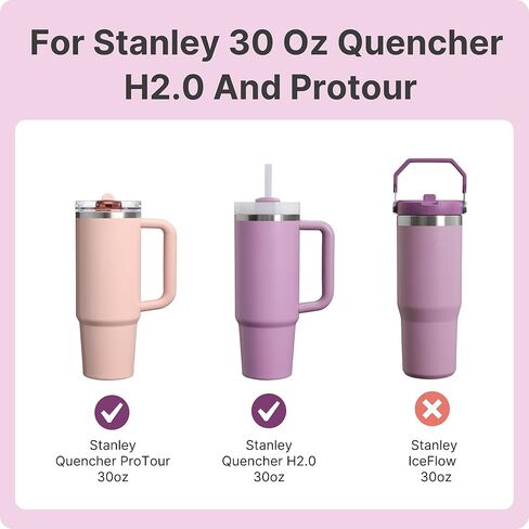 30 oz Flip Straw Lid Replacement for Stanley Quencher H2.0 and ProTour Tumbler, Leak Proof Lid for 30 oz Stanley Cup, Spill Proof(Cream) in Saudi Arabia