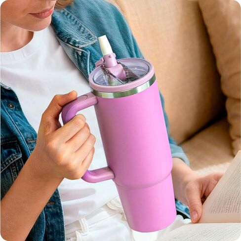 30 oz Flip Straw Lid Replacement for Stanley Quencher H2.0 and ProTour Tumbler, Leak Proof Lid for 30 oz Stanley Cup, Spill Proof(Cream) in Saudi Arabia