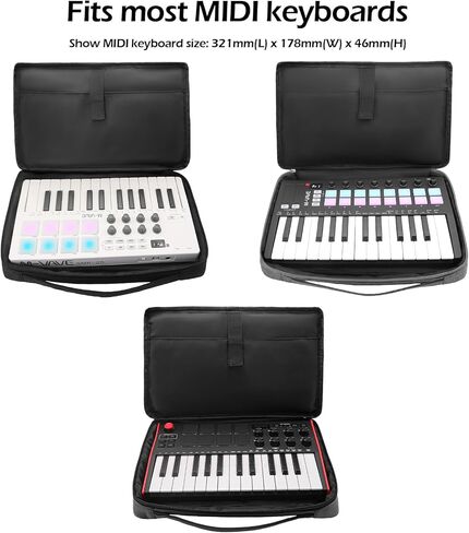 حقيبة حمل لوحة المفاتيح Hoerev MIDI، حقيبة سفر ناعمة، 13 × 7 × 2 بوصة (أسود، 13 بوصة (طول) × 7 بوصة (عرض) × 2 بوصة (ارتفاع)) in Saudi Arabia