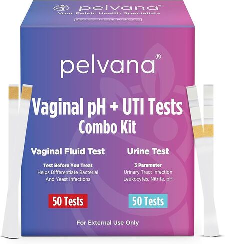 اختبارات Pelvana Vaginal pH + UTI - التمييز بين عدوى BV والخميرة + مراقبة عدوى المسالك البولية - مجموعة اختبار سهلة الاستخدام في المنزل in Kuwait