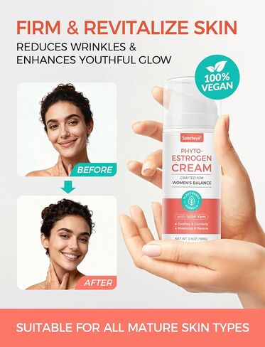 Estrogen Cream for Menopause Support - Soothing Phytoestrogen Cream with Wild Yam for Women - Natural Balancing Skin Moisturizer - hydrates, Firms & Revitalizes Dry, Aging Skin - 3.5 oz in Saudi Arabia