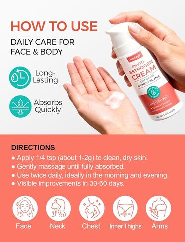 Estrogen Cream for Menopause Support - Soothing Phytoestrogen Cream with Wild Yam for Women - Natural Balancing Skin Moisturizer - hydrates, Firms & Revitalizes Dry, Aging Skin - 3.5 oz in Saudi Arabia
