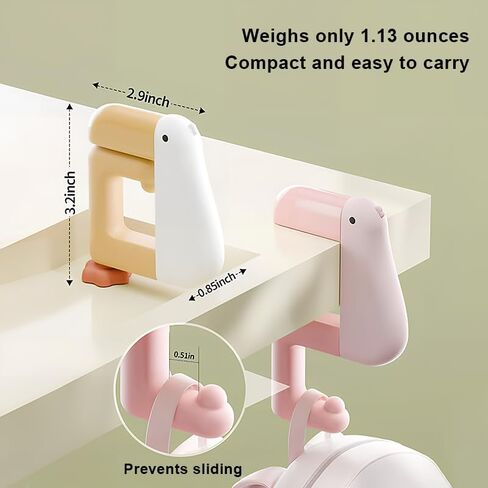 Foldable Purse Hanger for Table & Desk, Portable Adjustable Table Hooks for Hanging Bags, Non-Slip Hanger for Travel, Office, Home, Dorm, Kitchen Accessories-Black in Saudi Arabia
