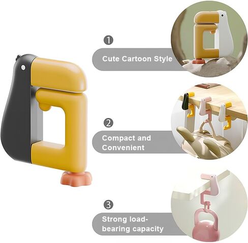 Foldable Purse Hanger for Table & Desk, Portable Adjustable Table Hooks for Hanging Bags, Non-Slip Hanger for Travel, Office, Home, Dorm, Kitchen Accessories-Black in Saudi Arabia
