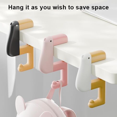 Foldable Purse Hanger for Table & Desk, Portable Adjustable Table Hooks for Hanging Bags, Non-Slip Hanger for Travel, Office, Home, Dorm, Kitchen Accessories-Black in Saudi Arabia