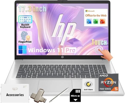 كمبيوتر محمول HP مقاس 15 بوصة، ومعالج AMD Ryzen 3 5300U، ورسومات AMD Radeon، و256 SSD، ونظام التشغيل Windows 11 Home في وضع S (15-ef2010nr، فضي طبيعي) in Kuwait