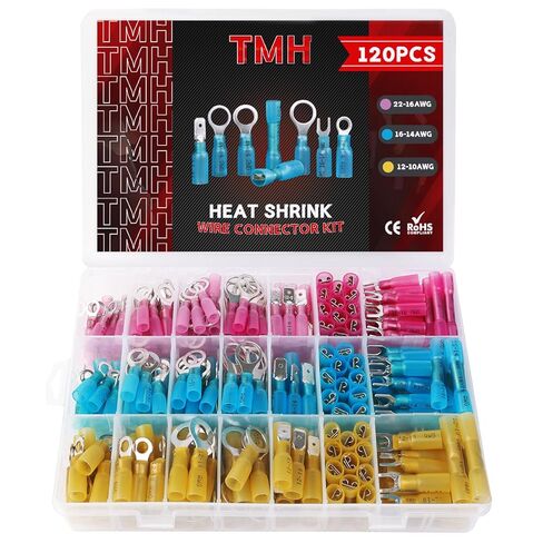 TMH 360 Pcs Crimping Tool for Heat Shrink Connectors Marine Grade Heat Shrink Wire Connectors, Waterproof Butt Connector AWG 22-10 Electrical Ring Fork Spade Splice in Saudi Arabia