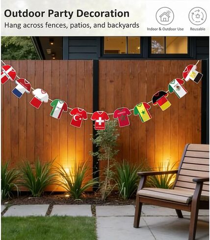 2026 World Cup Soccer Jersey Flag Bunting Banner, 49 Pcs International Country String Flags Garland Merchandise for Sports Themed Parties, Olympic, Events in Saudi Arabia