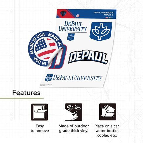 Desert Cactus DePaul University Sticker Blue Demons Sticker Vinyl Decals Laptop Water Bottle Car Scrapbook Sheet T2 (Type 2-3) in Saudi Arabia