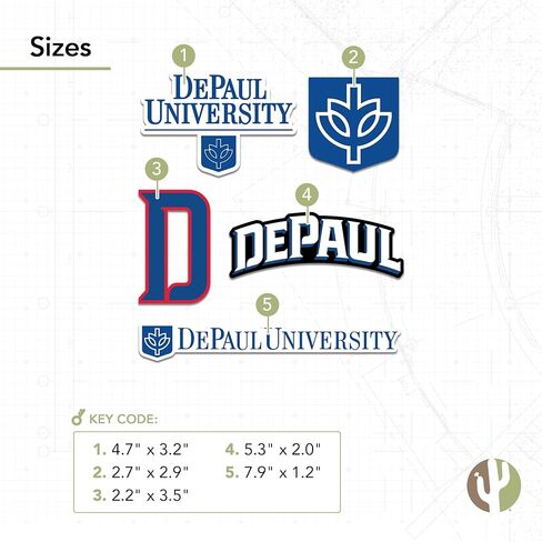 Desert Cactus DePaul University Sticker Blue Demons Sticker Vinyl Decals Laptop Water Bottle Car Scrapbook Sheet T2 (Type 2-3) in Saudi Arabia