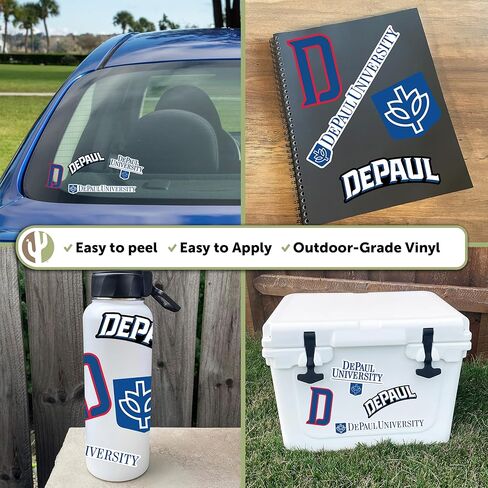 Desert Cactus DePaul University Sticker Blue Demons Sticker Vinyl Decals Laptop Water Bottle Car Scrapbook Sheet T2 (Type 2-3) in Saudi Arabia