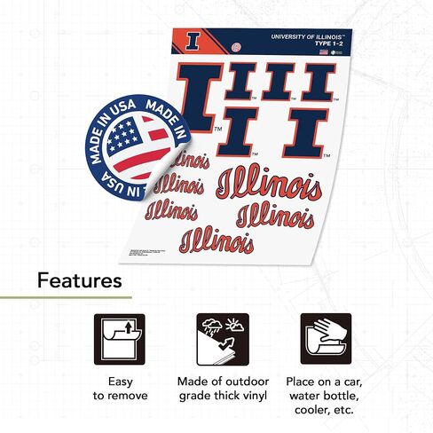 ملصق جامعة إلينوي صبار الصحراء Fighting Illini U of I شارات الفينيل زجاجة مياه للكمبيوتر المحمول ورقة قصاصات السيارة T1 (النوع 1-2) in Saudi Arabia