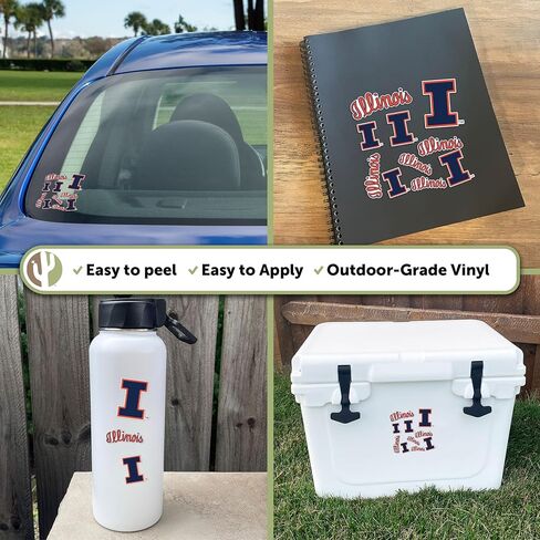 ملصق جامعة إلينوي صبار الصحراء Fighting Illini U of I شارات الفينيل زجاجة مياه للكمبيوتر المحمول ورقة قصاصات السيارة T1 (النوع 1-2) in Saudi Arabia