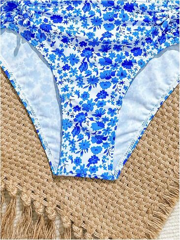 SHENHE Girl's Swimsuits Floral Print Ruched Spaghetti Strap Bikini Set 2 Piece Bathing Suits in Saudi Arabia