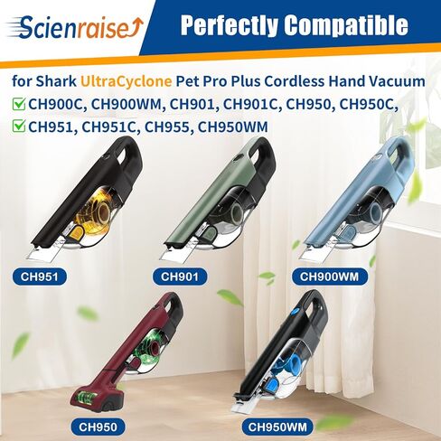 فلتر CH951 لمكنسة Shark UltraCyclone Pro اللاسلكية المحمولة CH901 CH900WM CH950 CH950WM جزء استبدال فلتر الهواء المحمول XFTRCH900، كوب الغبار ومرشحات الرغوة واللباد in Kuwait