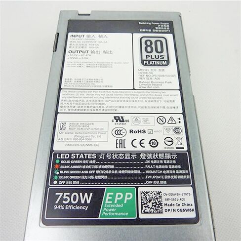 ل R630 R730 R730XD 750 واط امدادات الطاقة 80 زائد D750E-S6 DPS-750AB-15A 0G6W6K G6W6K CN-0G6W6K in Saudi Arabia
