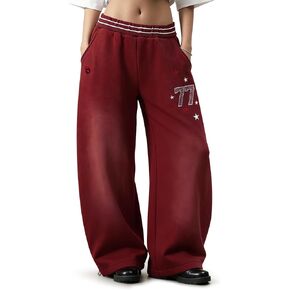 Aelfric Eden 77 فضفاض برميل Sweatpants الرجال النساء فضفاضة تناسب واسعة الساق عادية Y2K مطاطا الرباط الشارع الشهير سراويل تقليدية in Kuwait