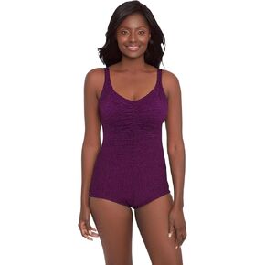 Chlorine Resistant Krinkle Textured Solid Girl Leg One Piece in Saudi Arabia