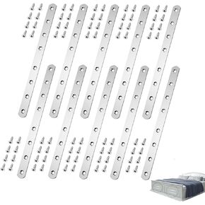 10 Pcs 9.7 Inch Flat Straight Brace Brackets, Stainless Steel Heavy Duty Mending Plates with Screw Holes for Furniture Repair Fixing Support and Reinforcement in Kuwait