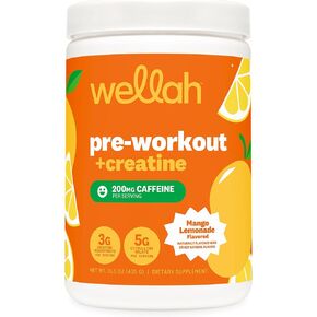 Wellah ما قبل التمرين + مسحوق الكرياتين (30 حصة) العنب - 200 مجم كافيين، 3 جم كرياتين مونوهيدرات، 5 جم سيترولين مالات، ما قبل التمرين مع مكمل الكرياتين in Kuwait