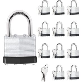 60Pcs Padlocks with Same Keys,Laminated Steel Black Silver(1-9/16",40mm),Normal Shackle for Sheds,Gates,Fences,Toolbox,Outdoor and Indoor Use in Saudi Arabia