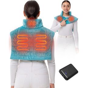 HENNCHEE Heating Pad for Neck and Shoulders Pain Relief, 10000mAh Battery Wireless Neck Warmer Back Heated Pad in Saudi Arabia