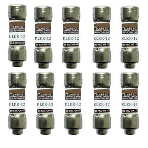 10-Pack New KLKR-12 KLKR-12A KLKR12 600Vac Fast Acting Fuse,KLKR-12A Current Limiting Class CC Rejection Cartridge Fuses in Kuwait