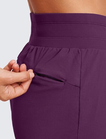 CRZ YOGA Athletic Joggers for Women 27.5" - Lightweight Travel Outdoor Hiking Pants with Pockets Plum Magenta Small in Saudi Arabia