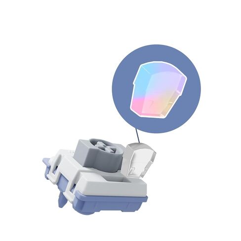 GATERON KS-33 مفاتيح لوحة مفاتيح هيرون رمادية منخفضة المظهر، خط POM كامل 50gf 5 Pin RGB LED مُجهز مسبقًا من المصنع للوحة المفاتيح الميكانيكية NuPhy Nos75 (35 قطعة) in Saudi Arabia