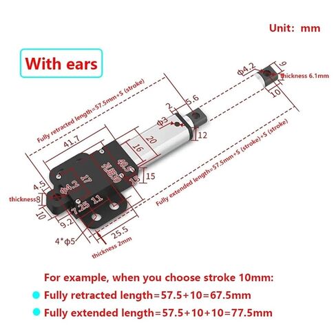 1 قطعة أسطوانة كهربائية صغيرة دفع قضيب محرك دفع خطي صغير DC12V/24 فولت 20-150N محرك ترددي أتمتة عن بعد (8 مم s (70N)، السكتة الدماغية 75 مم، 12 فولت مع) in Saudi Arabia