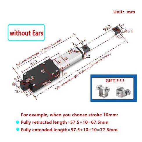 1 قطعة أسطوانة كهربائية صغيرة دفع قضيب محرك دفع خطي صغير DC12V/24 فولت 20-150N محرك ترددي أتمتة عن بعد (8 مم s (70N)، السكتة الدماغية 75 مم، 12 فولت مع) in Saudi Arabia