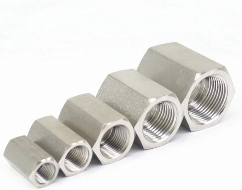 1PC 3/8" BSPP Female 304 Stainless Hex Nut Rod Pipe Adapters Max Pressure 8000 psi in Saudi Arabia