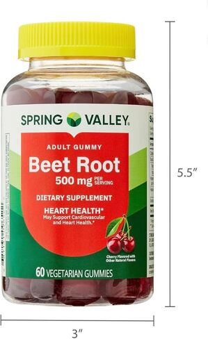 Beetroot Dietary Supplement Gummies, Cherry, 500 mg, 60 Count in Saudi Arabia