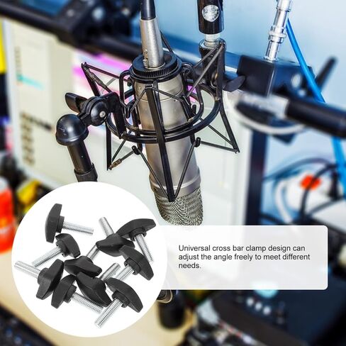 10pcs Microphone Mount Clamp Screws for Stand Mic Clip Screw M8x25-36 Head Diameter Easy Installation Non-slip Grip Universal Fit in Saudi Arabia